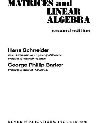 خرید و دانلود نسخه کامل کتاب Matrices and Linear Algebra (Dover Books on Mathematics)