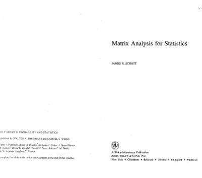 خرید و دانلود نسخه کامل کتاب Matrix analysis for statistics