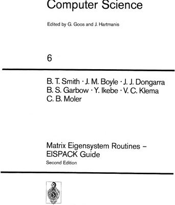 خرید و دانلود نسخه کامل کتاب Matrix Eigensystem Routines — EISPACK Guide