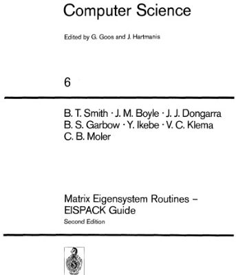 خرید و دانلود نسخه کامل کتاب Matrix Eigensystem Routines — EISPACK Guide