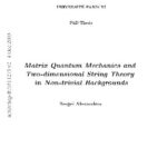 خرید و دانلود نسخه کامل کتاب Matrix Quantum Mechanics and 2-D String Theory. thesis]