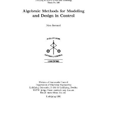 خرید و دانلود نسخه کامل کتاب Mats Jirstrand. Algebraic Methods for Modeling and Design in Control