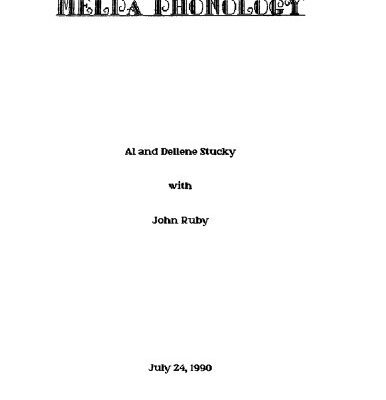 خرید و دانلود نسخه کامل کتاب Melpa Phonology