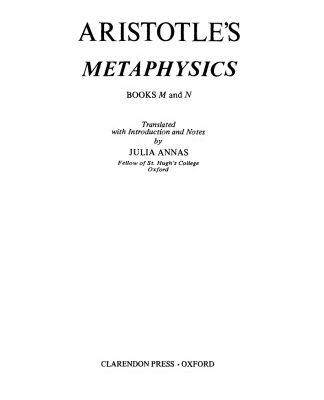خرید و دانلود نسخه کامل کتاب Metaphysics: Books M and N (Clarendon Aristotle Series)