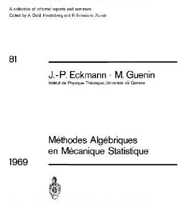 خرید و دانلود نسخه کامل کتاب Methodes Aigebriques en Mecanique Statistique
