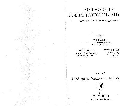 خرید و دانلود نسخه کامل کتاب Methods in Computational Physics. Fundamental Methods in Hydrodynamics