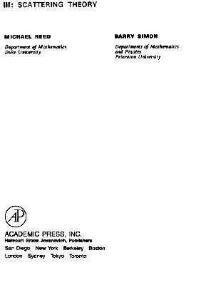 خرید و دانلود نسخه کامل کتاب Methods of Modern Mathematical Physics, Scattering Th