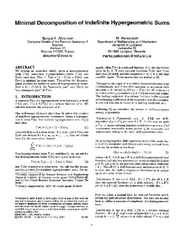 خرید و دانلود نسخه کامل کتاب Minimal decomposition of hypergeom sums_68b49b7cd9710.jpeg خرید و دانلود نسخه کامل کتاب Minimal decomposition of hypergeom sums