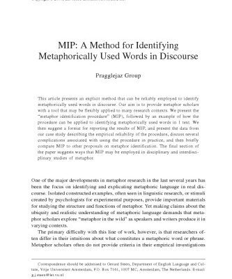 خرید و دانلود نسخه کامل کتاب MIP: A Method for Identifying Metaphorically Used Words in Discourse [article]