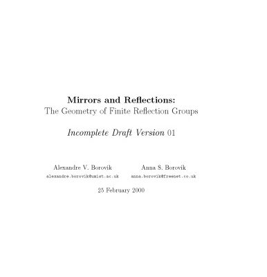 خرید و دانلود نسخه کامل کتاب Mirrors and reflections: the geometry of finite reflection groups