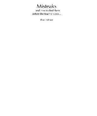 خرید و دانلود نسخه کامل کتاب Misteaks. . . and how to find them before the teacher does. . .: A Calculus Supplement, 3rd Edition