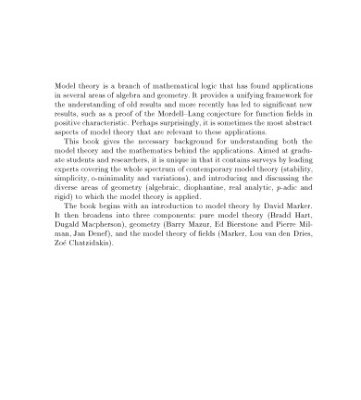 خرید و دانلود نسخه کامل کتاب Model theory, algebra, and geometry