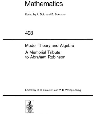 خرید و دانلود نسخه کامل کتاب Model Theory and Algebra
