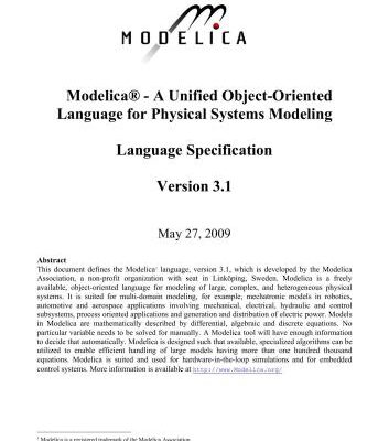 خرید و دانلود نسخه کامل کتاب Modelica. A Unified Object-Oriented Language for Physical Systems Modeling. Language Specification