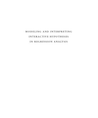 خرید و دانلود نسخه کامل کتاب Modeling and Interpreting Interactive Hypotheses in Regression Analysis