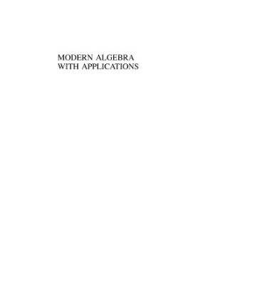 خرید و دانلود نسخه کامل کتاب Modern Algebra With Applications