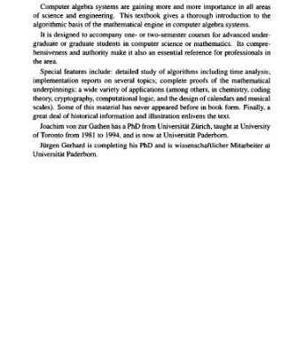 خرید و دانلود نسخه کامل کتاب Modern Computer Algebra