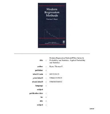 خرید و دانلود نسخه کامل کتاب Modern regression methods