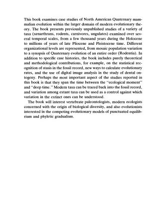 خرید و دانلود نسخه کامل کتاب Morphological Change in Quaternary Mammals of North America