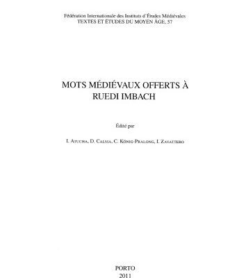 خرید و دانلود نسخه کامل کتاب Mots médiévaux offerts à Ruedi Imbach