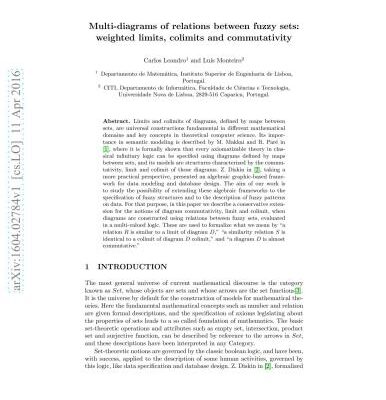 خرید و دانلود نسخه کامل کتاب Multi-diagrams of relations between fuzzy sets: weighted limits, colimits and commutativity