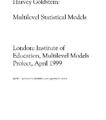خرید و دانلود نسخه کامل کتاب Multilevel Statistical Models