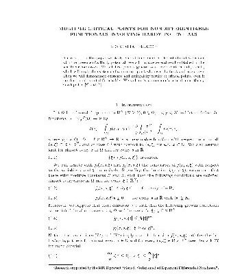 خرید و دانلود نسخه کامل کتاب Multiple critical points for nondifferentiable functionals involving Hardy potentials