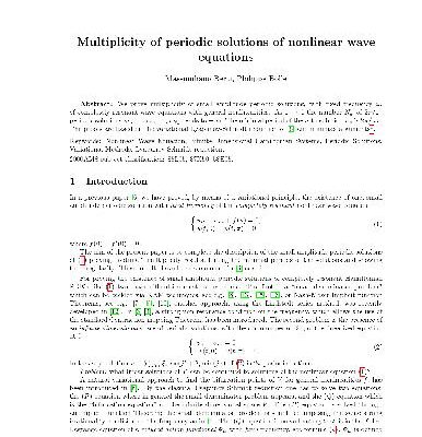 خرید و دانلود نسخه کامل کتاب Multiplicity of periodic solutions of nonlinear wave equations