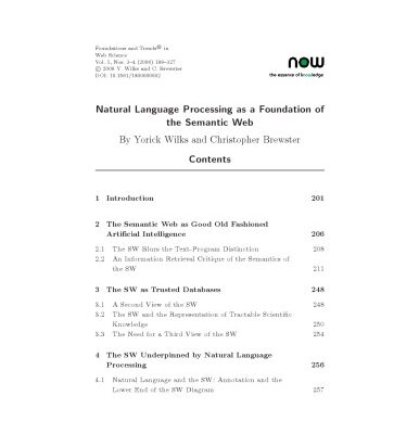 خرید و دانلود نسخه کامل کتاب Natural Language Processing as a Foundation of the Semantic Web (Foundations and Trends in Web Science)