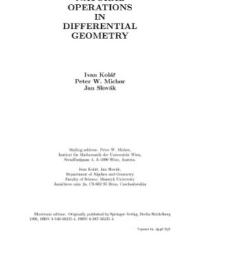 خرید و دانلود نسخه کامل کتاب Natural Operations in Differential Geometry
