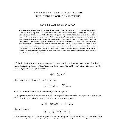 خرید و دانلود نسخه کامل کتاب Nevanlinna Factorization and the Bierbach Conjecture [jnl article]