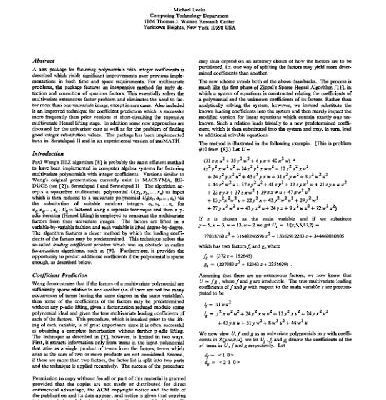 خرید و دانلود نسخه کامل کتاب New algorithm for fast integer polynomial factorization