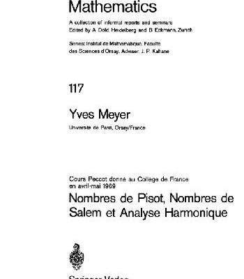 خرید و دانلود نسخه کامل کتاب Nombres de Pi sot, Nombres de Salem et Analyse Harmonique