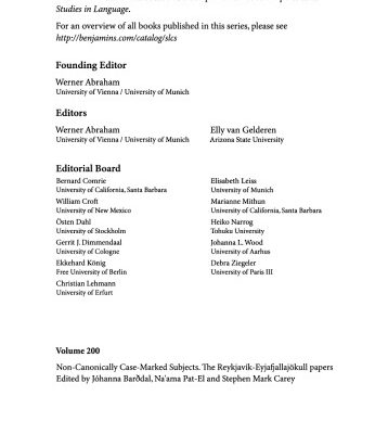 خرید و دانلود نسخه کامل کتاب Non-Canonically Case-Marked Subjects: The Reykjavík-Eyjafjallajökull papers