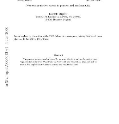 خرید و دانلود نسخه کامل کتاب Non-commutative spaces in physics and mathematics