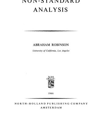 خرید و دانلود نسخه کامل کتاب Non-standard analysis