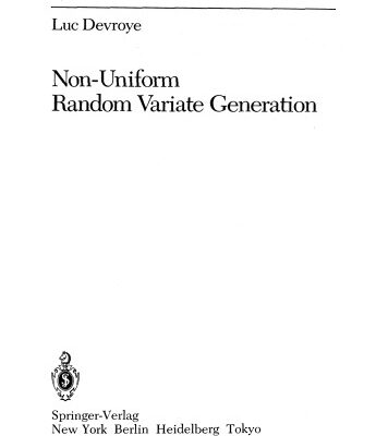 خرید و دانلود نسخه کامل کتاب Non-Uniform Random Variate Generation