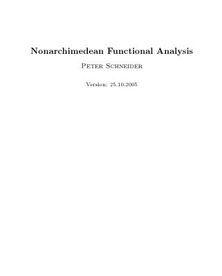 خرید و دانلود نسخه کامل کتاب Nonarchimedean functional analysis