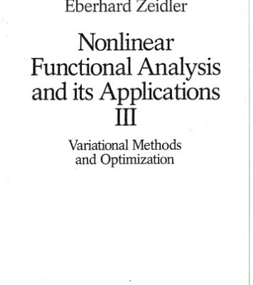 خرید و دانلود نسخه کامل کتاب Nonlinear functional analysis vol.3: Variational methods and optimization