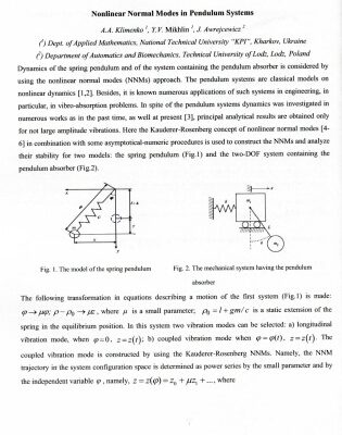 خرید و دانلود نسخه کامل کتاب Nonlinear normal modes in pendulum systems