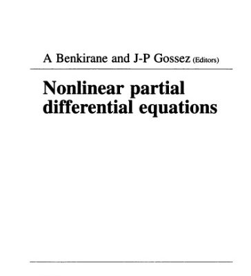 خرید و دانلود نسخه کامل کتاب Nonlinear partial differential equations : (from a conference in Fés)