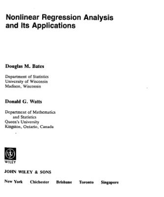 خرید و دانلود نسخه کامل کتاب Nonlinear regression analysis and its applications