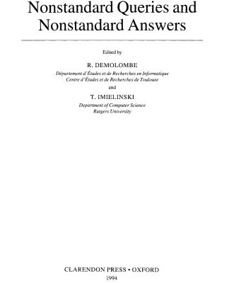 خرید و دانلود نسخه کامل کتاب Nonstandard Queries and Nonstandard Answers