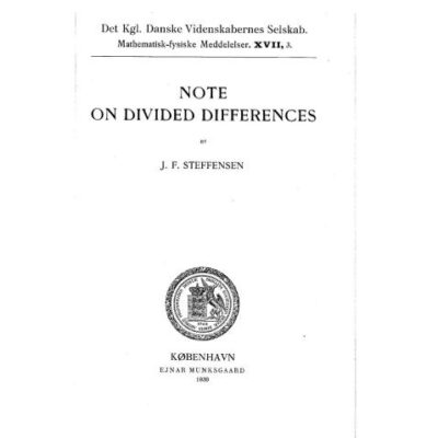 خرید و دانلود نسخه کامل کتاب Note on Divided Differences