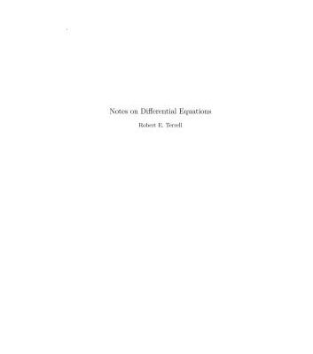 خرید و دانلود نسخه کامل کتاب Notes on Differential Equations