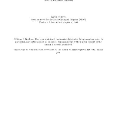 خرید و دانلود نسخه کامل کتاب Notes On Euclidean Geometry (Math Olympiad)