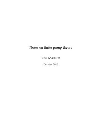 خرید و دانلود نسخه کامل کتاب Notes on finite group theory [Lecture notes]
