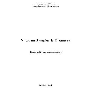 خرید و دانلود نسخه کامل کتاب Notes on symplectic geometry
