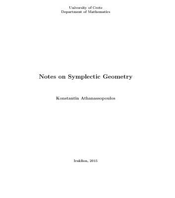 خرید و دانلود نسخه کامل کتاب Notes on symplectic geometry