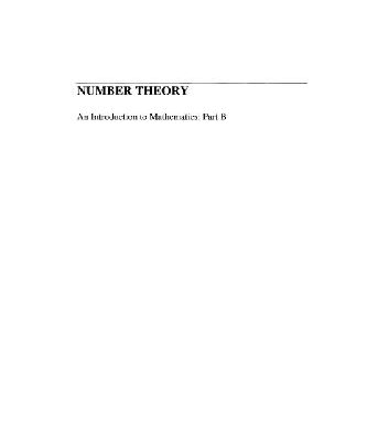 خرید و دانلود نسخه کامل کتاب Number theory: an introduction to mathematics